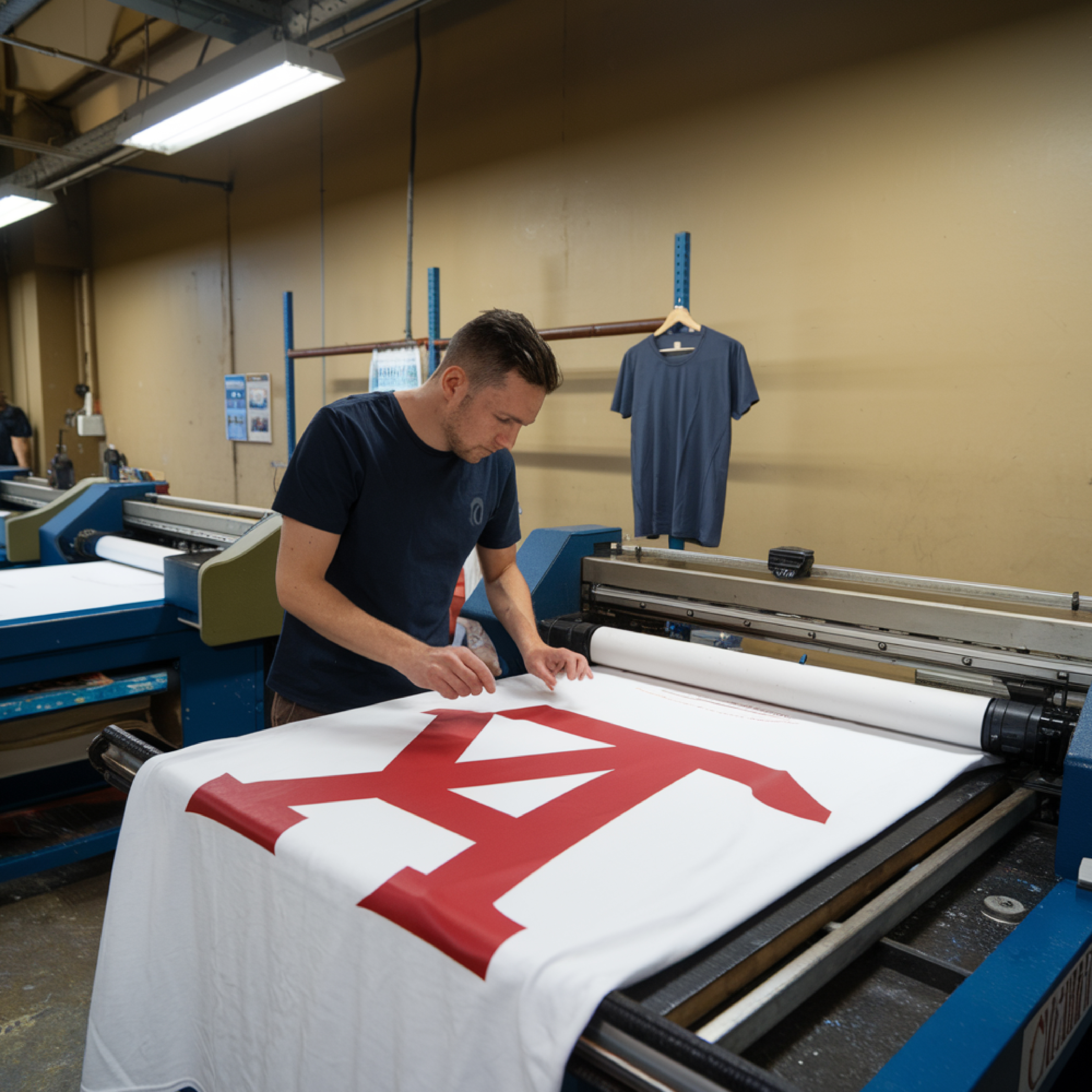 Startup team working on sportswear designs